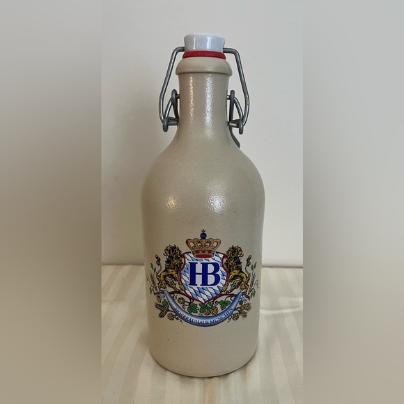 Vintage Hofbrauhaus Munchen German Beer Bottle MKM HB Stoneware w/Porcelain Cap - Picture 6 of 15